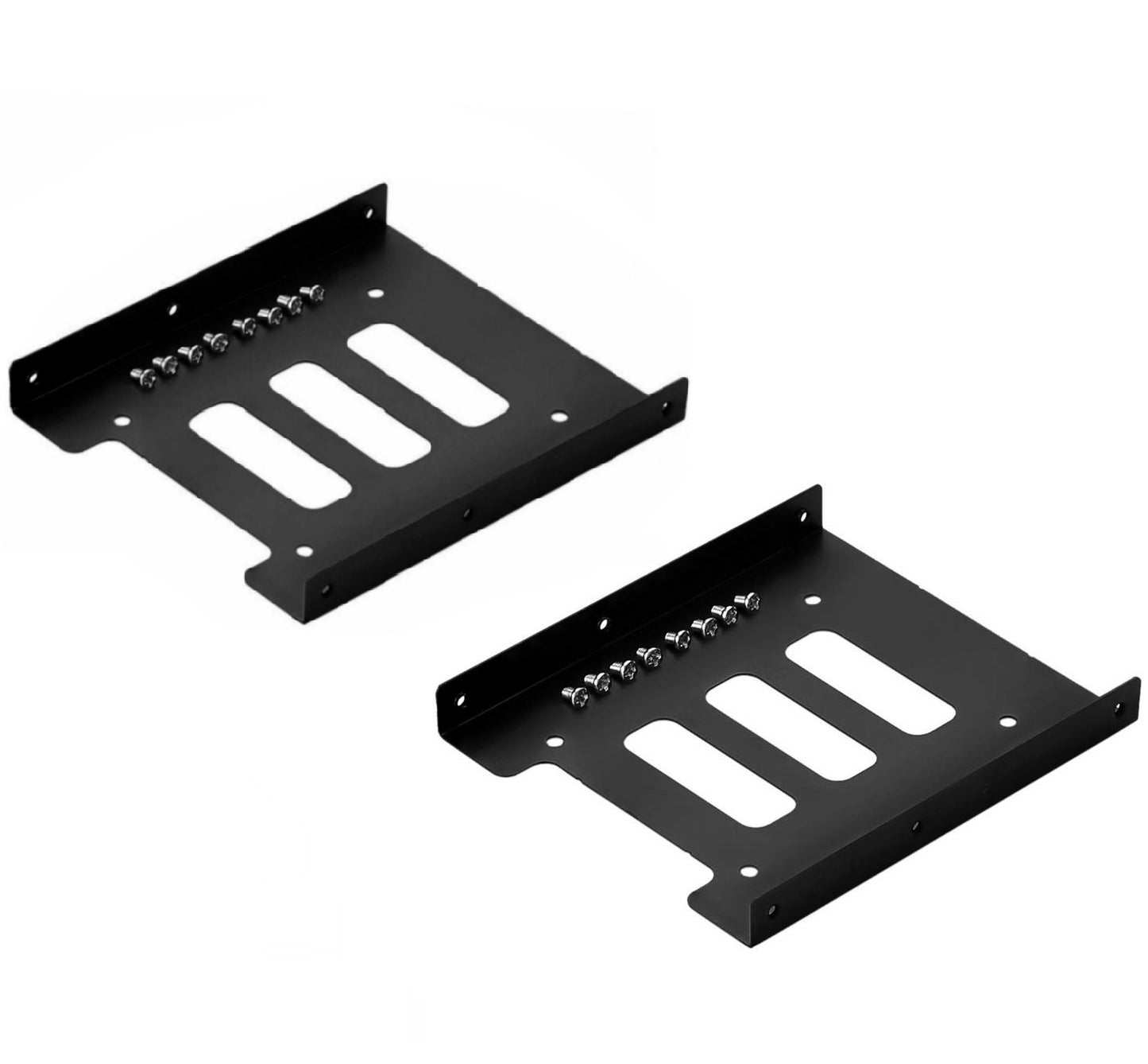 (Pack of 2) RHINORO 2.5'' to 3.5'' Metal SSD HDD Mounting Frames Kits Mount Kit Hard Disk Drive Holder Dock < Screws included >=