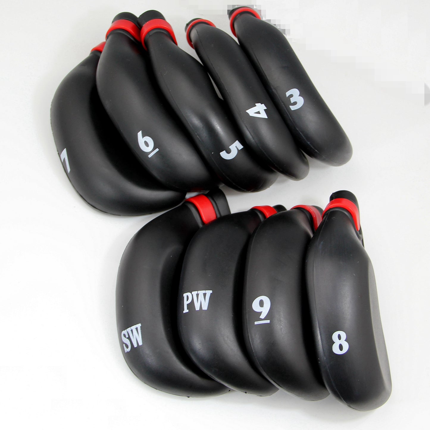 RHINORO Set of Rubber Golf Iron Clubs Club Head Cover Case Protection 3-SW (9 pcs)