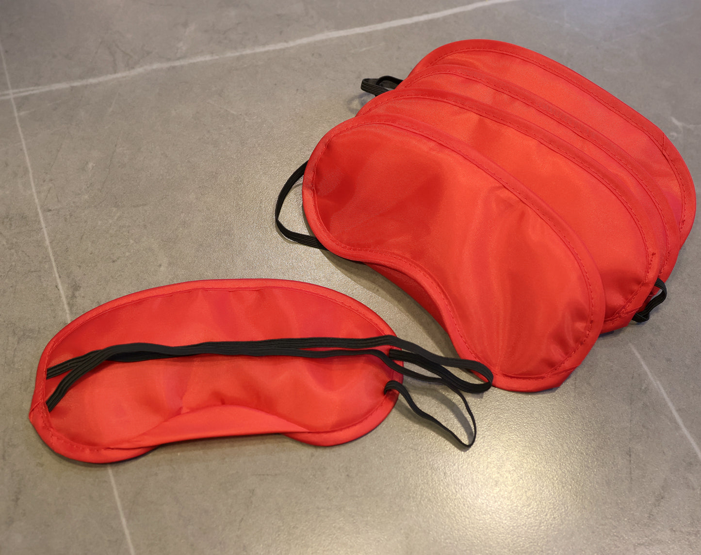 (Pack of 5) RHINORO Sleep Eye Masks, Rest Eyemasks, for Travel Nap Rest Camping (More Colour Options) (RED)