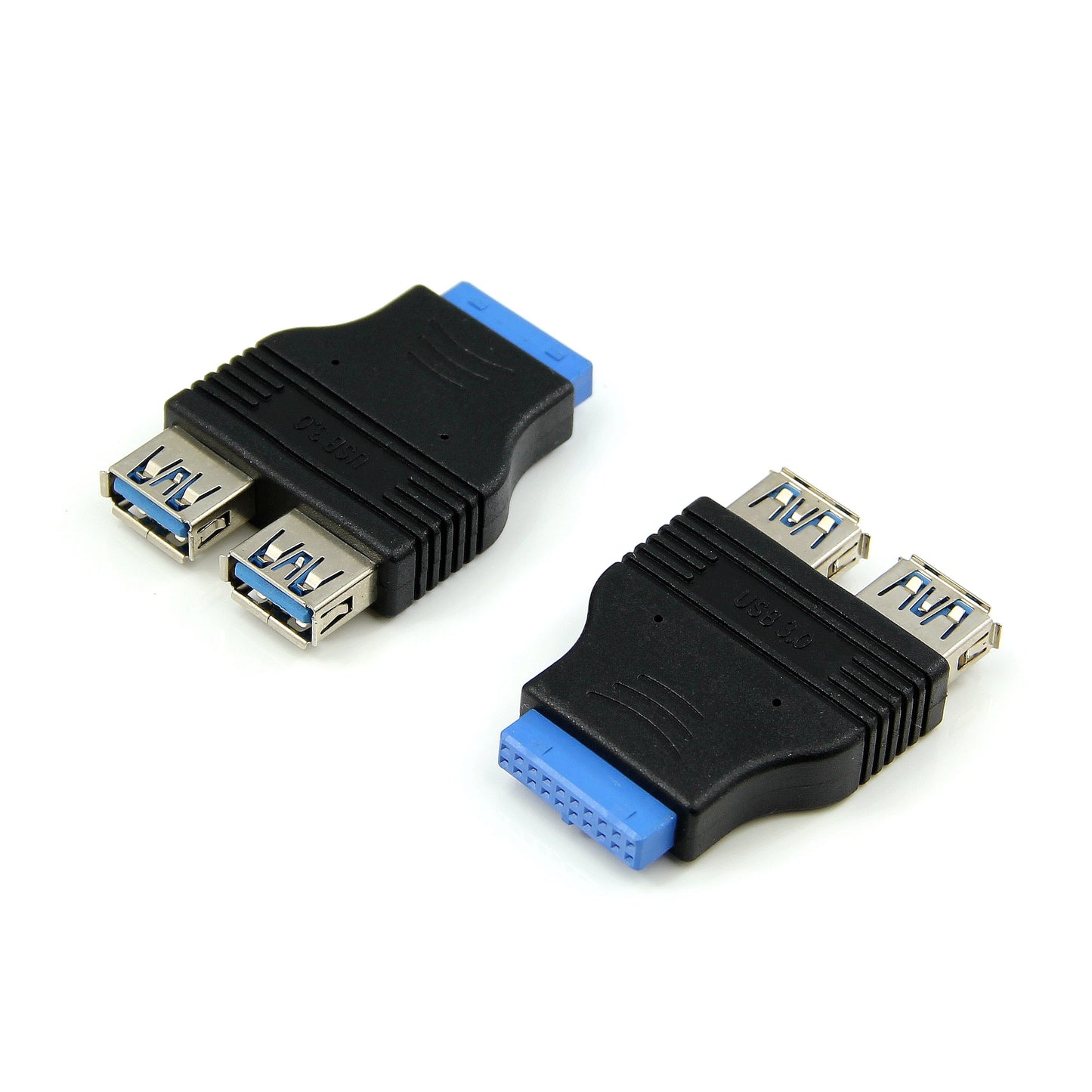 (Pack of 2) RHINORO USB 3.0 SuperSpeed Motherboard Header 20 Pin to 2 USB A Port Socket USB Female Adapter Connector Hub